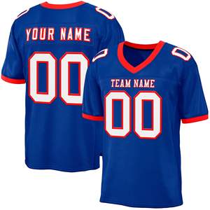 Maillots de football américain sur mesure |   Vêtements d'équipe en maille respirante, vente en gros, manches courtes, grandes tailles - Product Image 6