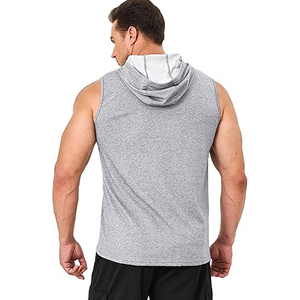 Gran Oferta personalizada 100% algodón Fitness Gym Tank Top para hombre sin mangas Sudadera con capucha tela transpirable Fit entrenamientos transpirable precio barato - Product Image 4