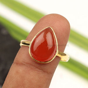 Fanta Chalcedony Minimalist <b>Ring</b> 925 Sterling Silver 18K Micron Gold Plating Bezel Setting Handmade Artisan Designer Jewelry for - Product Image 4
