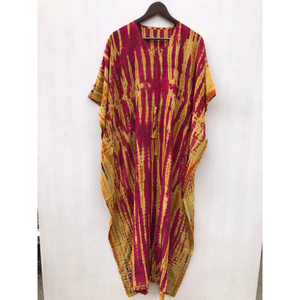 Caftán de Seda Crepé con Estampado Floral Tie Dye para Mujer, Salida de Playa, Mercado Mayorista al Mejor Precio - Product Image 3