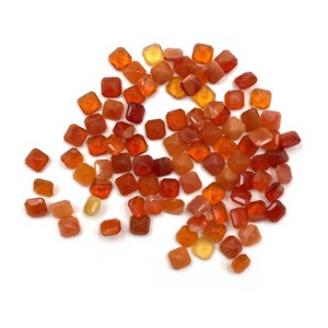 Opale de feu naturelle mexicaine de haute qualité, pierre précieuse orange, lot de 3 à 6 mm, taille octogonale, certifiée IGI pour la fabrication de bijoux - Product Image 2