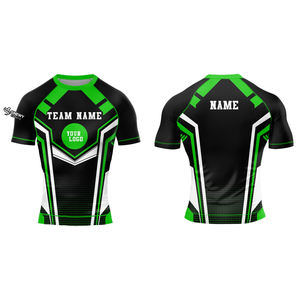 Sublimación personalizada Impreso Cuello Compresión Rash Guard para adultos Hombres Rash Guard Manga larga Transpirable - Product Image 3