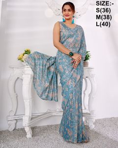 Lycraa เสื้อเบลาส์ผ้าส่าหรี/Shari/Sari สำหรับผู้หญิง,เสื้อเชิ้ตผู้หญิงขายส่งปี2022งานปาร์ตี้แต่งงานดีไซเนอร์นำเข้า - Product Image 3