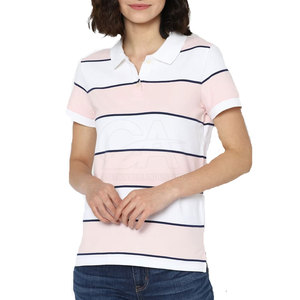 Algodón Poliéster Hecho de alta calidad Mujeres Polo Camisetas Diseño de logotipo personalizado Mujeres Polo Camisetas - Product Image 1