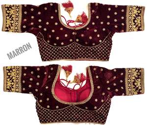 เสื้อเบลาส์ผ้า Velvate สำหรับงานแต่งงาน,เสื้อทำงานปักลายแบบหนา - Product Image 3