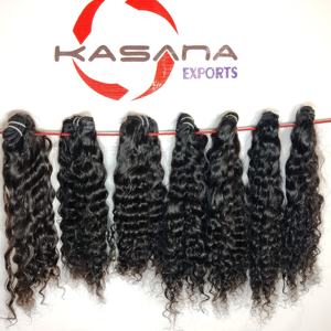 Cuticule indienne alignée 100% naturel non transformé vierge paquet de cheveux femmes noires machine double trame Extensions de cheveux humains - Product Image 2