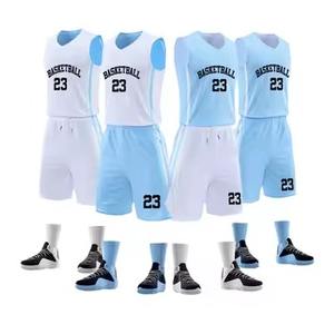 Ensemble de maillots de basket-ball réversibles sublimés personnalisés Short d'uniforme grande taille pour adultes enfants Logo imprimé de l'équipe Club Sports - Product Image 2