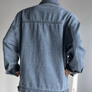 แจ็กเก็ตยีนส์สีน้ำเงินของผู้หญิงแจ็กเก็ตแฟชั่นลำลองทรงหลวมสำหรับหญิงสาวออกแบบได้ตามต้องการ - Product Image 4