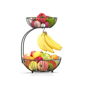 Corbeille à fruits décorative en métal pour présentoir de table Organisation de comptoir de cuisine et décoration intérieure moderne - Product Image 6