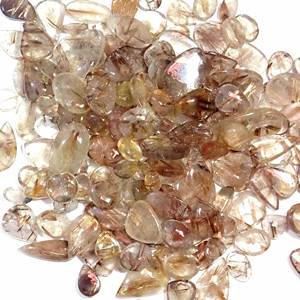 โกลเด้นรูไทล์ควอตซ์พลอยหลวมคุณภาพสูงทองเครื่องประดับธรรมชาติทําคาโบชองขายด้านบนรูไทล์ทอง - Product Image 6