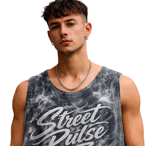 Camiseta sin Mangas para Hombre, Gris Oscuro, Spandex/Poliéster, Estilo Casual, Deportivo, Secado Rápido, Transpirable, con Logotipo Personalizado - Product Image 3