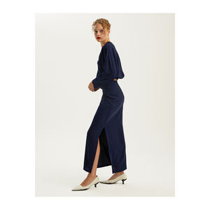 Jupe longue pour femme BGN avec détail côtelé, élégante et stylée, en provenance de Turquie - Product Image 2