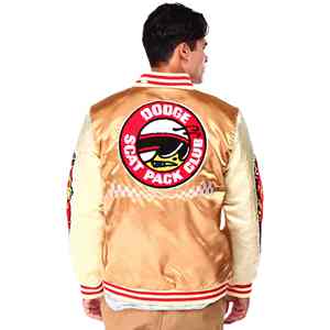 Veste universitaire en satin sur mesure de qualité supérieure pour hommes, avec tissu à l'éclat soyeux, broderie de haute qualité et look urbain élégant - Product Image 4