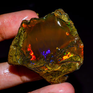 Opale éthiopienne brute, opale de feu flashy, pierre précieuse brute d'opale éthiopienne, pierre précieuse d'opale naturelle, pierre précieuse en vrac, 131.5 Ct. R-278 - Product Image 1