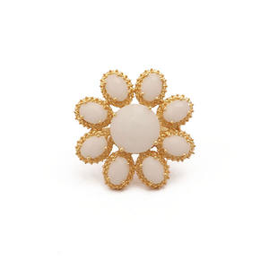 Personalized Designer Gemstone Ring Set Adjustable <b>Flower</b> Style Prong Jewelry Made From Brass for Custom Supply - Product Image 5