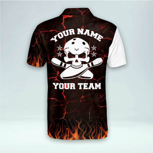 เสื้อโปโลโบว์ลิ่ง คุณภาพพรีเมียม ผ้าถักลายสปอร์ต พิมพ์ลายแบบซับลิเมชั่น สำหรับผู้ชาย แห้งเร็ว กันน้ำ โพลีเอสเตอร์ 100% แบบสั่งทำ - Product Image 3