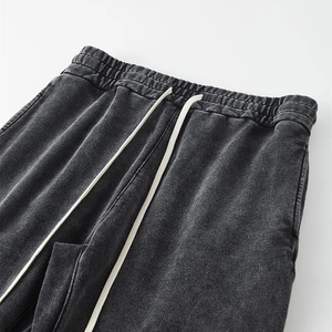 Pantalons décontractés pour hommes, tendance, vente chaude, lavage à l'acide, légers, taille mi-haute, qualité supérieure, 100% coton, faible MOQ - Product Image 4
