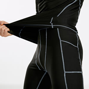 Ensemble de sous-vêtements thermiques d'hiver pour homme, séchage rapide, respirant, couche de base unie, t-shirts et caleçons longs, vêtements de compression - Product Image 6