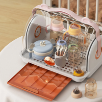 Égouttoir transparent pour biberons, anti-poussière, organisateur de biberons, support de tasses, boîte de rangement pour accessoires de bébé