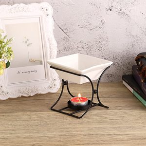 Geometric Metal Tealight <b>Wax</b> <b>Melts</b> Warmer Luxury Fragrance Oil Diffuser <b>Burner</b> with Box for Scented Candles and Gifts - Product Image 2