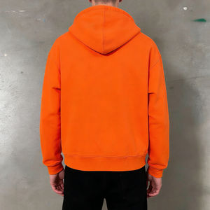 Sudadera con Capucha para Hombre, Moderna, Color Naranja Brillante, con Cierre, Estampado de Estrellas y Rayos Coloridos, Informal, para Uso Diario, Estilo Urbano, a la Moda - Product Image 3