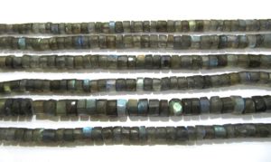 Labradorita natural azul llamativo neumático forma Rondelle facetado 6-7mm cuentas Color gris joyería hacer cuentas hebra 13 pulgadas de largo - Product Image 3