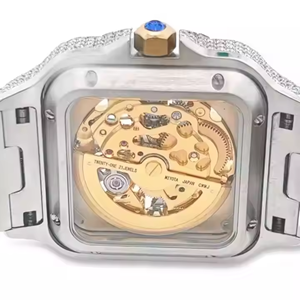 Montre Moissanite la plus unique pour hommes avec acier inoxydable et diamants ronds taille brillant Vvs clarté - Product Image 3