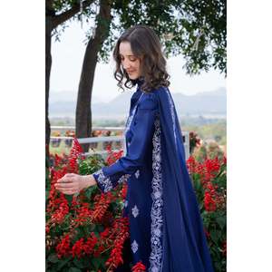 เสื้อเชิ๊ตสนามหญ้าผ้าชีฟองปักลาย GARNET-3PC พร้อมตาข่ายคาดดิดและ Trousers-BIC-4844 - Product Image 4