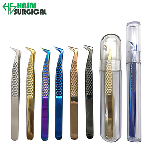 High Quality Diamond <b>Grip</b> Surgical Lash Extension Tweezers with Precision 90 Degree Anti Static Curved Tip By Hasni Surgical - Product Image 3