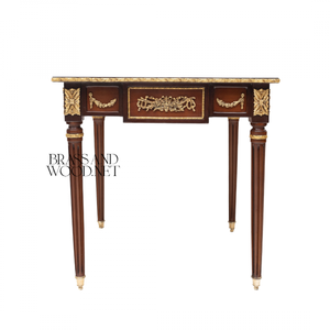Ensemble de table basse en bois classique de luxe avec incrustations carrées - Product Image 6