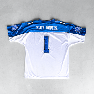 Venta al por mayor de diseño personalizado de fútbol americano Retro malla Jersey transpirable totalmente sublimación impresa ropa de calle corta de gran tamaño - Product Image 2