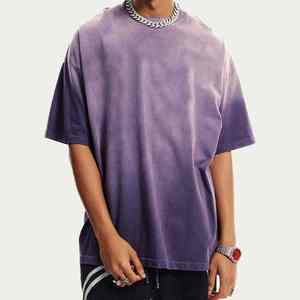 2025 hombres de alta calidad 240 Gsm algodón liso de gran tamaño doble sombra verano Camisetas Streetwear ropa a granel Stock - Product Image 1