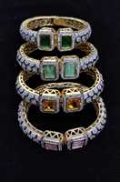Bracelet élégant et tendance en laiton plaqué or antique avec pierre verte, fait main, bijoux indiens, cadeau pour femme