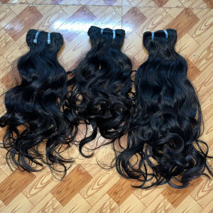 Extensiones de cabello humano Remy virgen camboyano 14 pulgadas suelta onda profunda rizado doble dibujado cabello crudo sin procesar - Product Image 1
