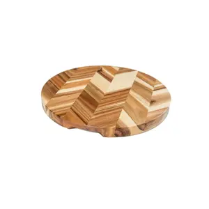 Planche à fromage en bois d'acacia de forme ronde de qualité supérieure pour restaurants, planche à découper de légumes de vente chaude pour hôtels et maison - Product Image 2
