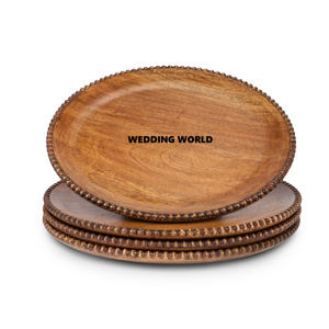 Plato de Madera de Primera Calidad, Nuevo Diseño, Forma Redonda, Elegante, Hecho a Mano, Vajilla de Cocina, Artículos para el Hogar, Plato de Madera al por Mayor - Product Image 3
