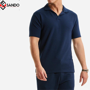 Conçu sur mesure à manches courtes hommes ensemble de vêtements de sport grande taille deux pièces coton respirant imprimé Shorts pour l'automne High Street - Product Image 3