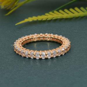 ที่ได้รับการรับรองจาก VVS เพชรที่ปลูกในห้องปฏิบัติการรูปไข่14K แหวนแต่งงานทองคำแท้เครื่องประดับหรูหราระดับไฮเอนด์สำหรับผู้หญิง - Product Image 4