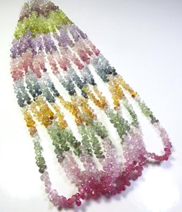 Saphir Briolette perles à facettes 3.50-5mm couleur arc-en-ciel naturel forme de larme 16 "brin 7 brins fabrication de bijoux de haute qualité - Product Image 2