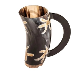 100% véritable tasse en corne de buffle Tankard et corne à boire médiévale polie avec des accessoires de barre de Style animal pour les jus - Product Image 1