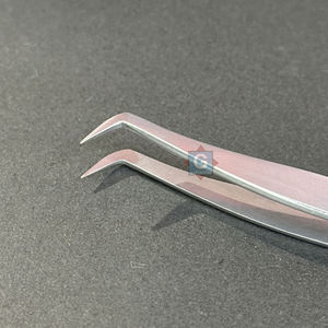 Pinces à épiler professionnelles en acier inoxydable pour extensions de cils, haute qualité, durables, antistatiques, précision, gris, GE-5555-12 10MM - Product Image 4