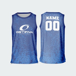 Maillot de basket-ball unisexe sans manches pour l'été avec nom d'équipe personnalisé, faible MOQ, respirant et imprimé pour hommes - Product Image 2