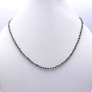 สร้อยคอลูกปัดเงิน NAVAJO ที่สวยที่สุดทำด้วยมือลูกปัดหลวมทำด้วยมือสีเงินสเตอร์ลิงสร้อยคอลูกปัดของขวัญสำหรับเธอ - Product Image 2