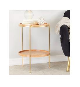 Petite table d'appoint ronde au design antique avec poli doré et convient à la chambre à coucher du salon extérieur et intérieur à bas prix - Product Image 6