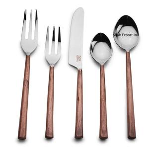 Luxury Stainless Steel Cutlery <b>Set</b> With Copper Square Handle Silver Finished for Hotel & Home Dinnerware <b>Flatware</b> <b>Set</b> - Product Image 4