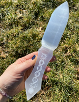 Couteau en sélénite, couteau en cristal blanc, lame de sabre en pierre précieuse polie et sculptée, de haute qualité, prix de vente en gros
