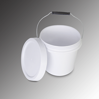 Seau à peinture en plastique PP de qualité alimentaire de 1 litre, nouveau design conique, poignée métallique blanche de haute qualité, en gros, du Vietnam