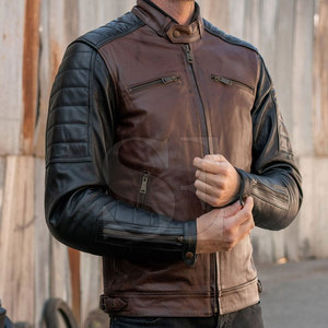 Chaqueta de cuero de vaca original para hombre, venta al por mayor, chaqueta de moto, ropa de carreras de coches de moto - Product Image 3