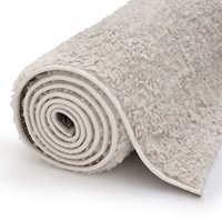 Moodi Shaggy Cream Kora Rug by Netline Home-Plush Polyester Living Room Bedroom Hallway Carpet