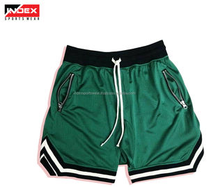 OEM personalizado de secado rápido de los hombres 100% de malla de algodón pantalones cortos de baloncesto de verano deportes impreso gimnasio entrenamiento sudor para correr Fitness sólido - Product Image 3
